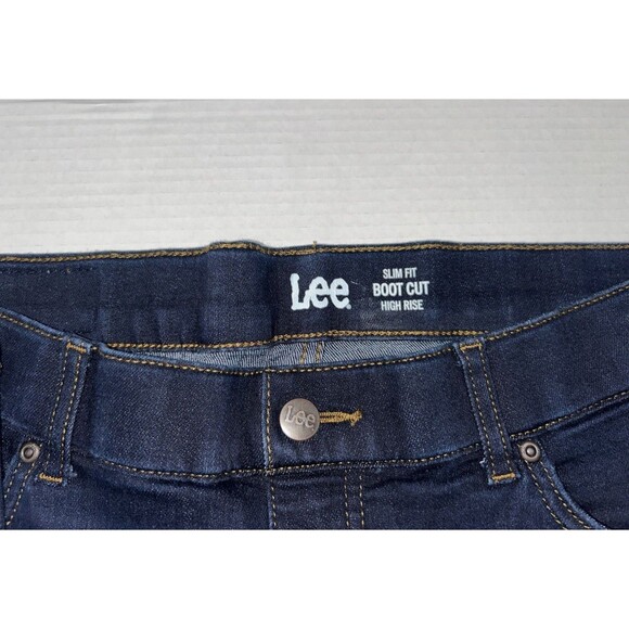 Lee High Rise Slim Fit Boot Cut Women’s 14P Dark  Wash Denim Jeans - Picture 5 of 10
